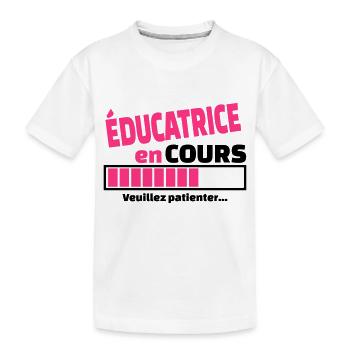 éducatrice en cours - T-shirt bio Premium Enfant - blanc - Devant