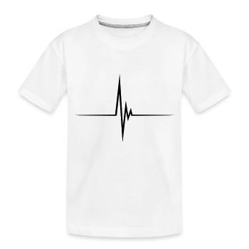 EKG Puls Herzschlag Frequenz Pulsschlag Energie - Kinder Premium Bio T-Shirt - Weiß - Vorne