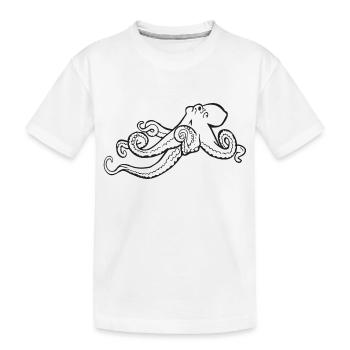 poulpe géant calmar, poulpe, calmar, poissons seiche - T-shirt bio Premium Enfant - blanc - Devant