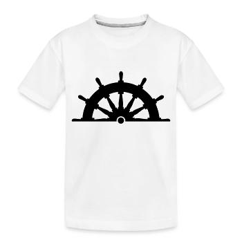 Steuer Steuerrad Steuern Schiff Kapitän - Kinder Premium Bio T-Shirt - Weiß - Vorne