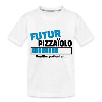 futur pizzaïolo - T-shirt bio Premium Enfant - blanc - Devant