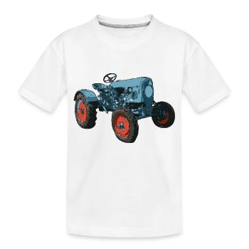 Trecker, Traktor, Schlepper - Kinder Premium Bio T-Shirt - Weiß - Vorne