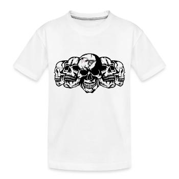death head face profile skull three-quarter whimsical - Kids' Premium Organic T-Shirt - white - Front