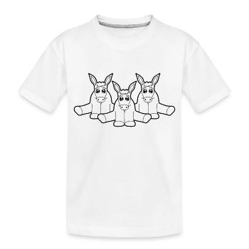 3 freunde klein baby suess niedlich sitzen esel pf - Kinder Premium Bio T-Shirt - Weiß - Vorne