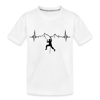 hold frequency heartbeat pulse rash mountain - Kids' Premium Organic T-Shirt - white - Front