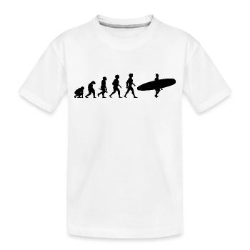 Evolution Surfing Surfer Surfboard Wellenreiten - Kinder Premium Bio T-Shirt - Weiß - Vorne