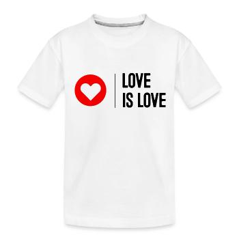 Love is Love - Kinder Premium Bio T-Shirt - Weiß - Vorne