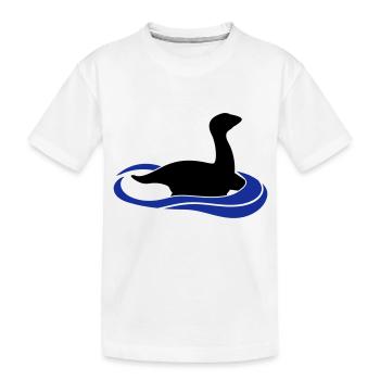 Dinosaure monstre du Loch Ness dans l'eau - T-shirt bio Premium Enfant - blanc - Devant