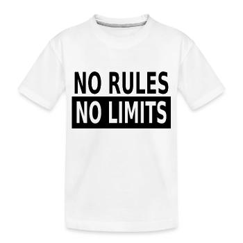 No Rules No Limits - Kids' Premium Organic T-Shirt - white - Front