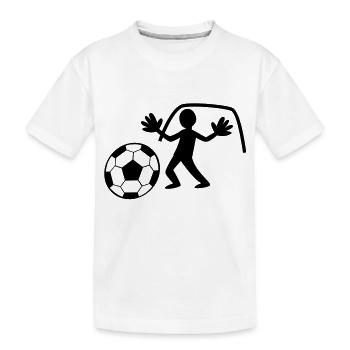 GOALIE mit Handschuhen die Rettung der Ball - Kinder Premium Bio T-Shirt - Weiß - Vorne