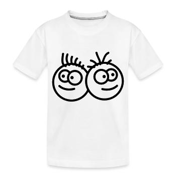 Two Smileys - Kinder Premium Bio T-Shirt - Weiß - Vorne