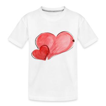 Herz - Kinder Premium Bio T-Shirt - Weiß - Vorne