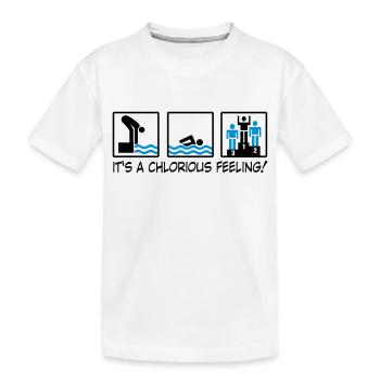 swimming - Kinder Premium Bio T-Shirt - Weiß - Vorne