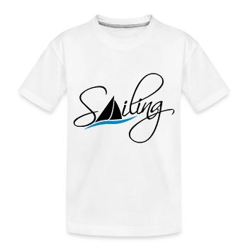 Sailing Logo Design - Kids' Premium Organic T-Shirt - white - Front