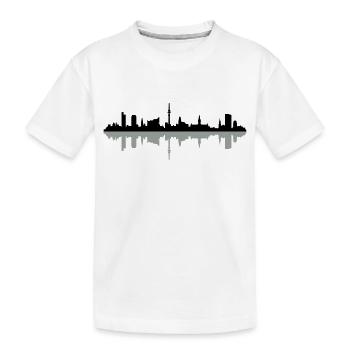 Skyline Hamburg Schatten - Kinder Premium Bio T-Shirt - Weiß - Vorne