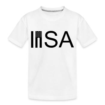 USA - Kinder Premium Bio T-Shirt - Weiß - Vorne
