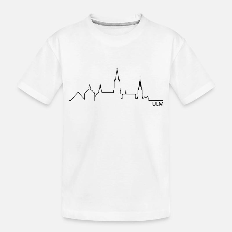 Skyline Ulm Silhouette - Kinder Premium Bio T-Shirt - Weiß
