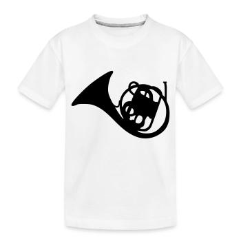 french horn - Kids' Premium Organic T-Shirt - white - Front