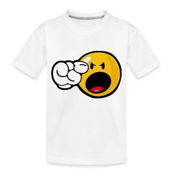 Smiley Angry - Kinder Premium Bio T-Shirt - Weiß - Vorne