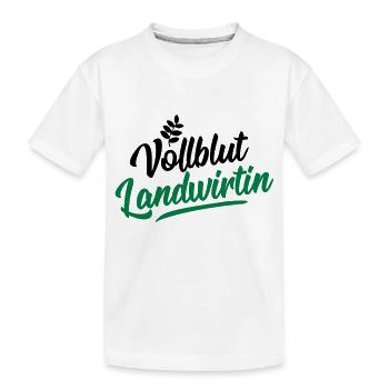 landwirtin vollblut design - Kinder Premium Bio T-Shirt - Weiß - Vorne