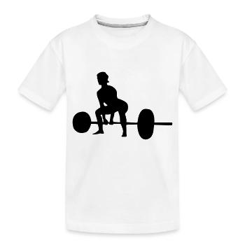 frau gewichte - Kinder Premium Bio T-Shirt - Weiß - Vorne