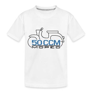 Moped Schwalbe 50 ccm Emblem - Kinder Premium Bio T-Shirt - Weiß - Vorne