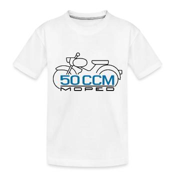 Moped Spatz 50 ccm Emblem - Kinder Premium Bio T-Shirt - Weiß - Vorne
