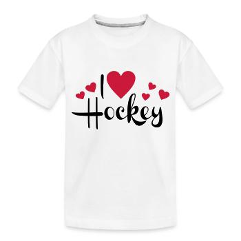 I love hockey - Kids' Premium Organic T-Shirt - white - Front