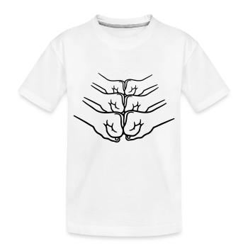 Salutation poinçonnage poignée de main - T-shirt bio Premium Enfant - blanc - Devant