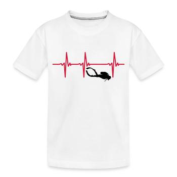 Heartbeat scuba diving - scuba diving - Kids' Premium Organic T-Shirt - white - Front
