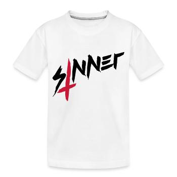 Sinner cross upside down - Kids' Premium Organic T-Shirt - white - Front