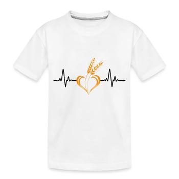 Aimer les céréales avec la fréquence cardiaque - T-shirt bio Premium Enfant - blanc - Devant