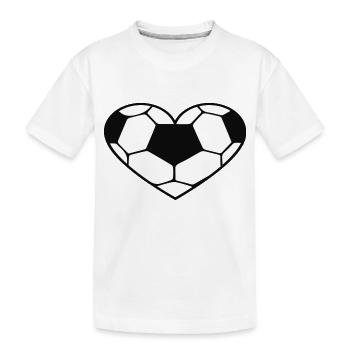 Football Soccer Heart - Kids' Premium Organic T-Shirt - white - Front