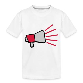 Mégaphone à symbole de parole forte - T-shirt bio Premium Enfant - blanc - Devant
