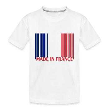 France Frankreich - Kinder Premium Bio T-Shirt - Weiß - Vorne