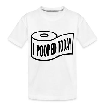 I pooped today Zitat - Kinder Premium Bio T-Shirt - Weiß - Vorne
