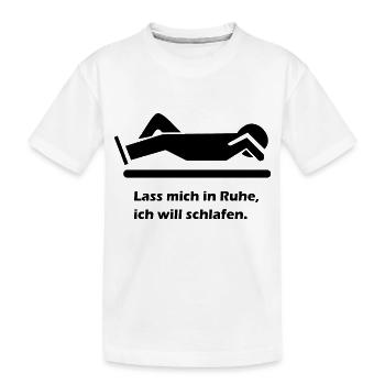 Schlafshirt Schlafen Schlaf Bett Shirt - Kinder Premium Bio T-Shirt - Weiß - Vorne
