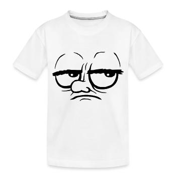 Augen verdrehen Cartoon genervt - Kinder Premium Bio T-Shirt - Weiß - Vorne