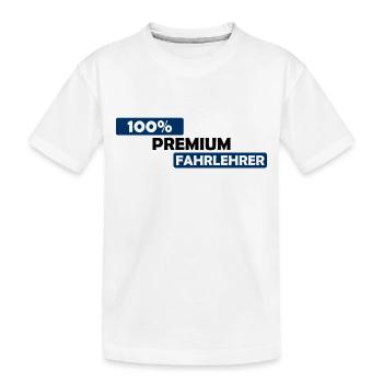 100% Premium Fahrlehrer - Fahrschule Führerschein - Kinder Premium Bio T-Shirt - Weiß - Vorne