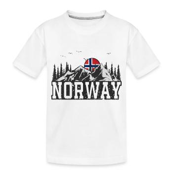 Norwegen - Kinder Premium Bio T-Shirt - Weiß - Vorne
