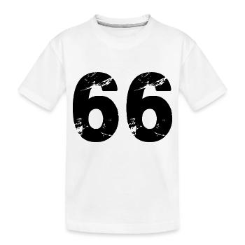 66 number jersey - Kids' Premium Organic T-Shirt - white - Front