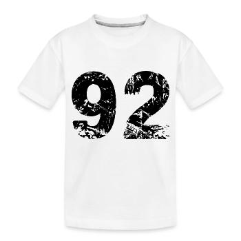 92 number jersey - Kids' Premium Organic T-Shirt - white - Front