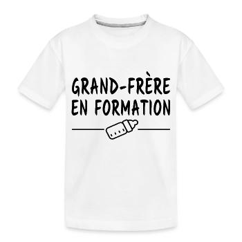 grand-frère en formation / futur grand-frère - T-shirt bio Premium Enfant - blanc - Devant