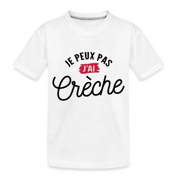 Je peux pas j'ai crèche - T-shirt bio Premium Enfant - blanc - Devant