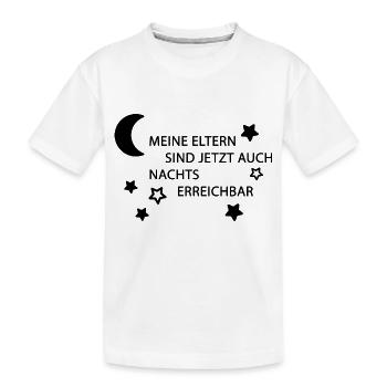 Eltern erreichbar schwarz - Kinder Premium Bio T-Shirt - Weiß - Vorne