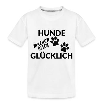 Hunde machen mich glücklich Geschenkidee Geschenk - Kinder Premium Bio T-Shirt - Weiß - Vorne