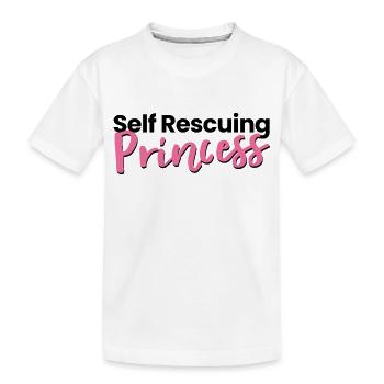 Self Rescuing Princess - Kids' Premium Organic T-Shirt - white - Front