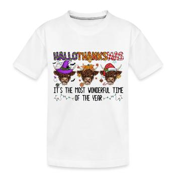 Happy Hallothanksmas - T-shirt bio Premium Enfant - blanc - Devant