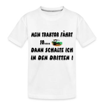 Traktor - Kinder Premium Bio T-Shirt - Weiß - Vorne
