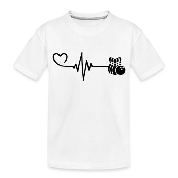 Kegeln Herzschlag - Kinder Premium Bio T-Shirt - Weiß - Vorne